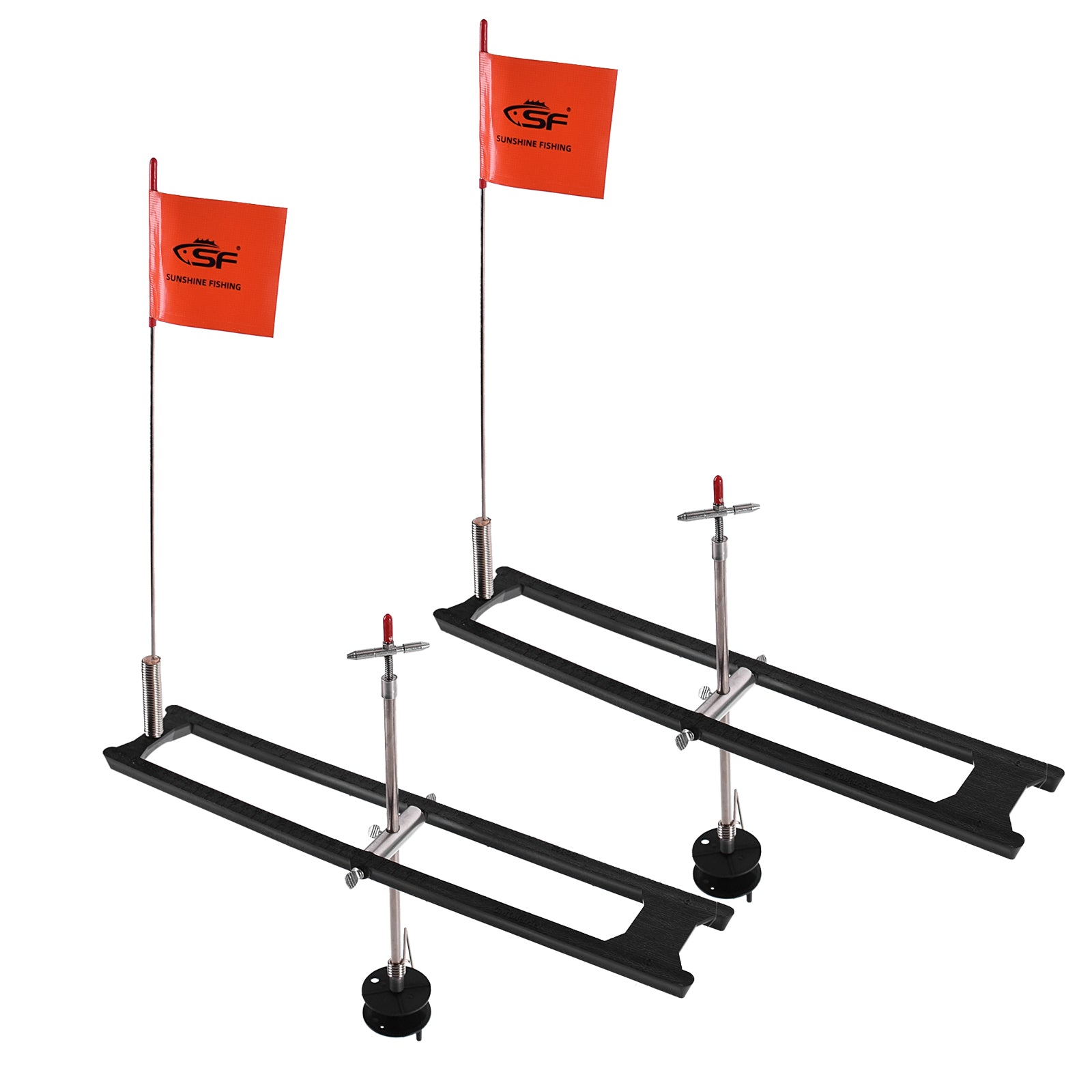 SF Ice Fishing Tip-Up Foldable with Orange Pole Flags Ice Fishing Acce – Sunshine  Fishing Store