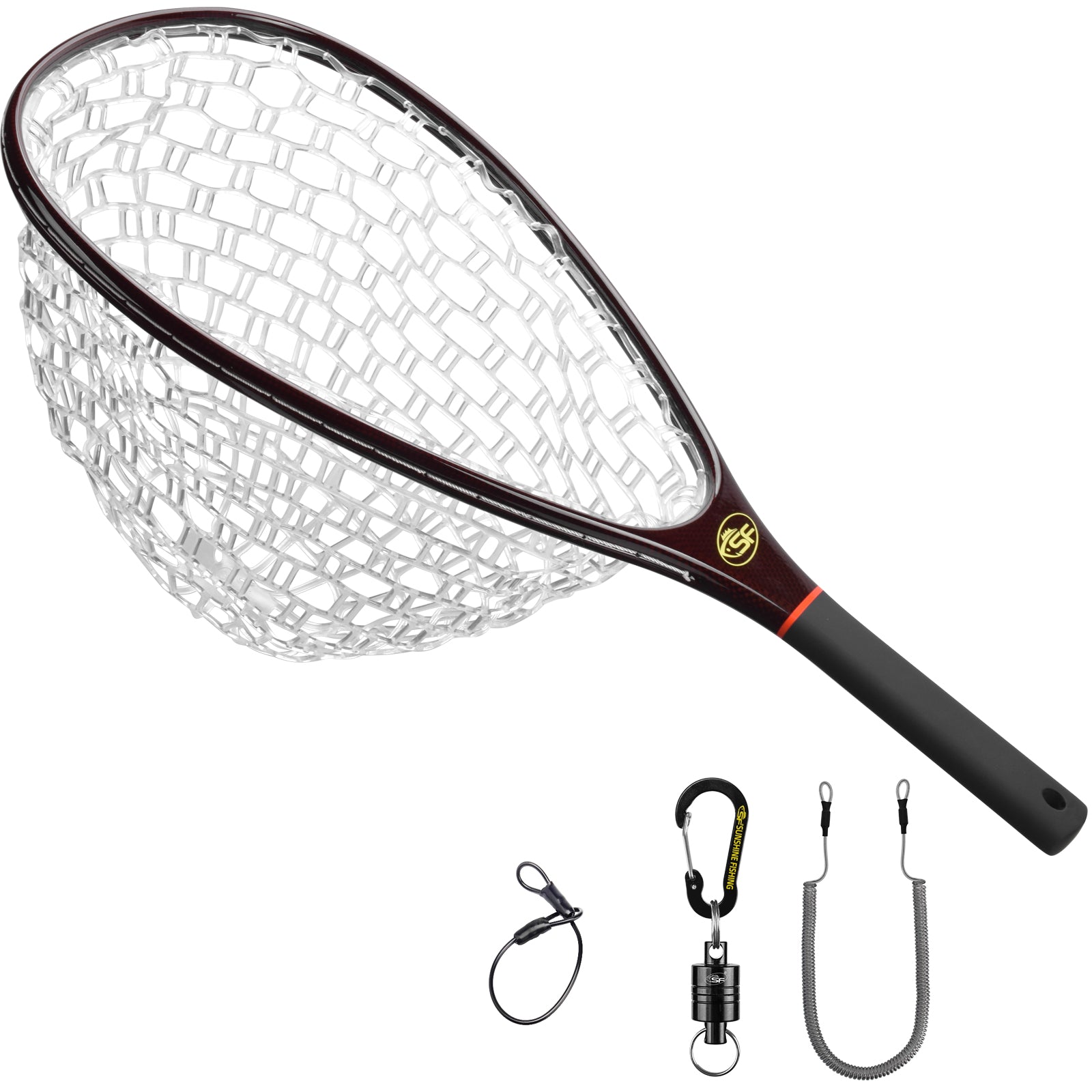 SF Fly Fishing Landing Net Soft Rubber Mesh Trout Philippines