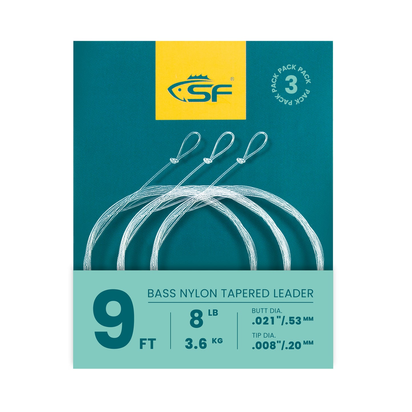 SF Pre-Tied Loop Heavy Butt Fly Fishing Bass Tapered Leader