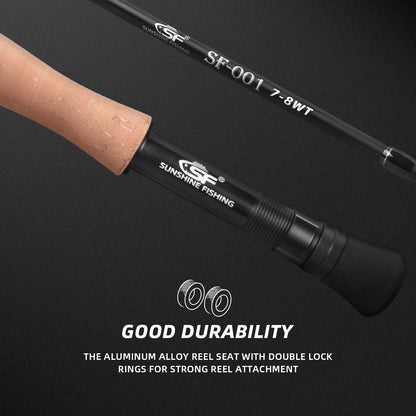 SF Fly Fishing Rod 4 Piece 5/6wt 9FT Matt Black IM7 Carbon Fiber for Starter Trout