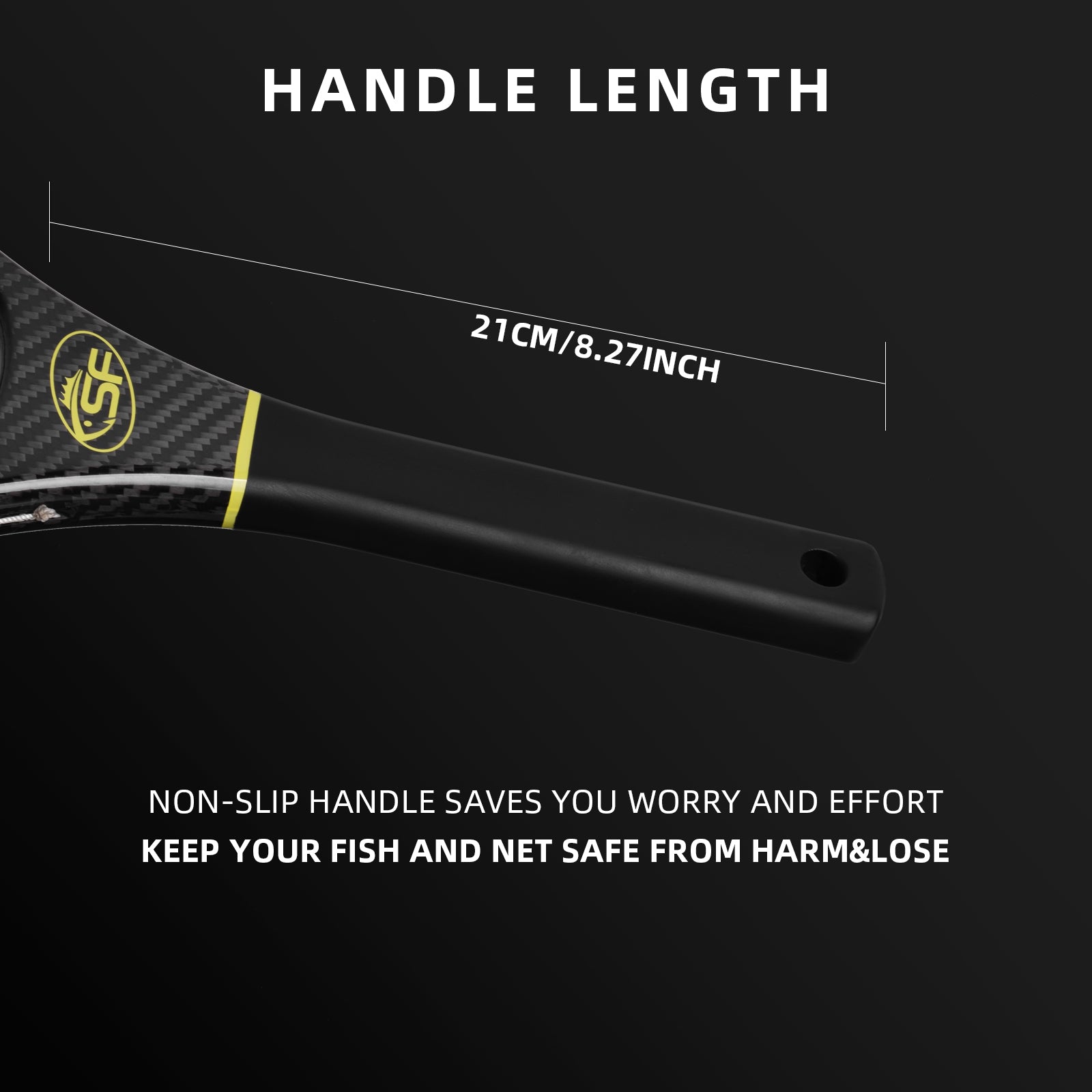 SF Fly Fishing Landing Net with Magnetic Release Curved Handle