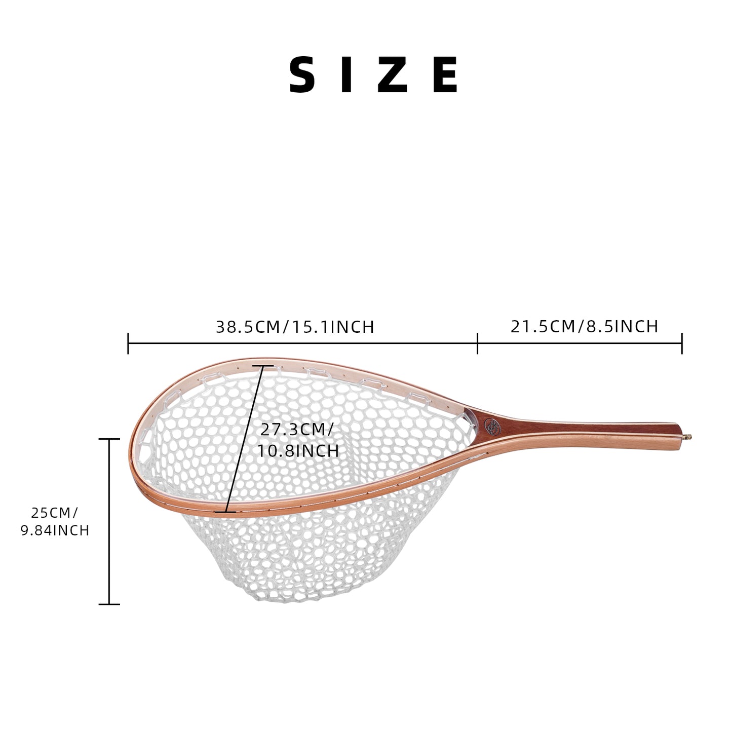  SF Fly Fishing Landing Net Soft Silicone Rubber Small Mesh  Catch And Release Wood Frame Trout Net