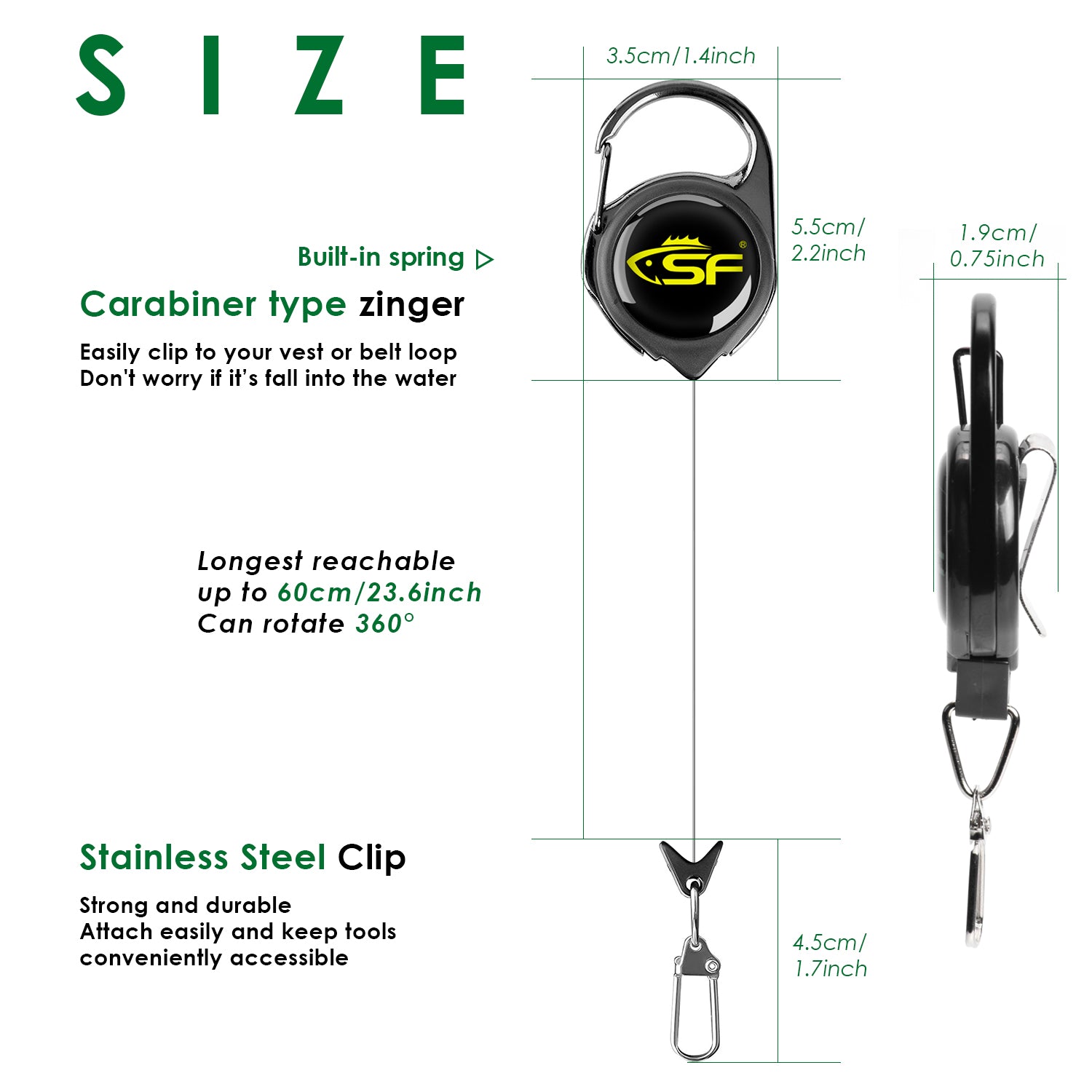 Carabiner Tape Measure Zinger - Ascent Fly Fishing