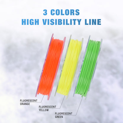 SF 35LB 3IPS 65FT Soft Ice Fishing Line Assorted Color Level Line for Rattle Reels